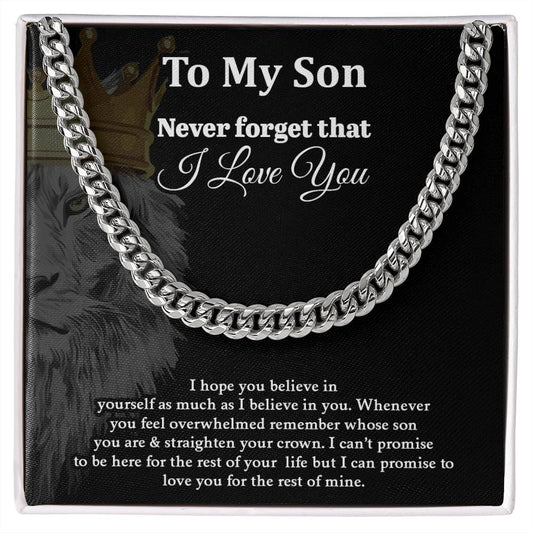 My Son| Never Forget- Cuban Link Chain
